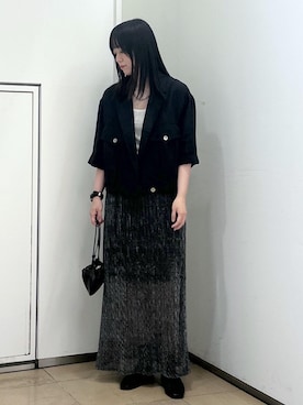 「SALON adam et rope'（サロン アダム エ ロペ）のリネンツイルブルゾン（ブルゾン）」を使った、KONOMIさん（レディース・158cm・30代）の夏コーディネート