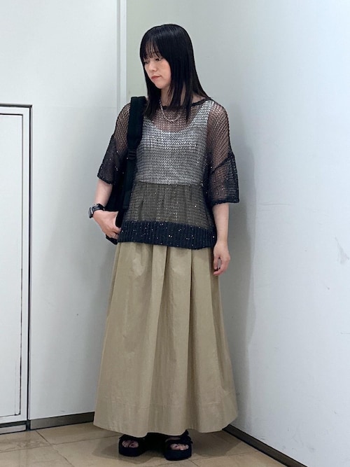 ウォーターリぺレントスリットギャザースカート［撥水］