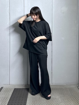 「JUNRED（ジュンレッド）のアイテム（スラックス）」を使った、KONOMIさん（レディース・158cm）の夏コーディネート