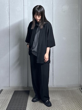「JUNRED（ジュンレッド）のアイテム（スラックス）」を使った、KONOMIさん（レディース・158cm）の夏コーディネート