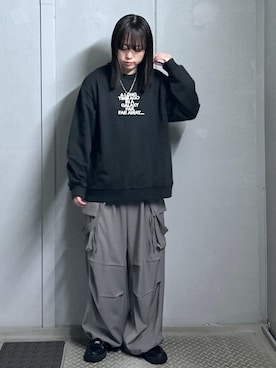 「JUNRED（ジュンレッド）のアイテム（スウェット）」を使った、KONOMIさん（レディース・158cm）の冬コーディネート