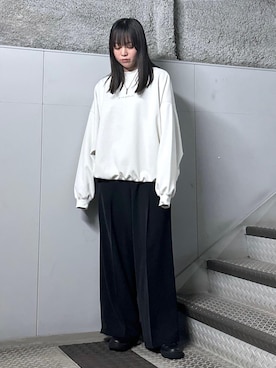「JUNRED（ジュンレッド）のアイテム（スウェット）」を使った、KONOMIさん（レディース・158cm）の春コーディネート