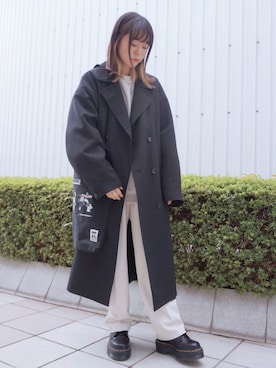 「JUNRED（ジュンレッド）のアイテム（トレンチコート）」を使った、KONOMIさん（レディース・158cm）の秋コーディネート