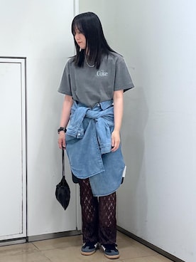 「SALON adam et rope'（サロン アダム エ ロペ）のシアーレースレギンス［ストレッチ］（レギンス/スパッツ）」を使った、KONOMIさん（レディース・158cm・30代）の夏コーディネート