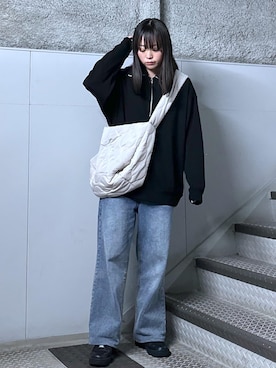 「JUNRED（ジュンレッド）のアイテム（バッグ）」を使った、KONOMIさん（レディース・158cm）の冬コーディネート