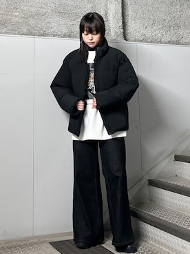「JUNRED（ジュンレッド）のアイテム（ダウンジャケット/コート）」を使った、KONOMIさん（レディース・158cm）の秋コーディネート