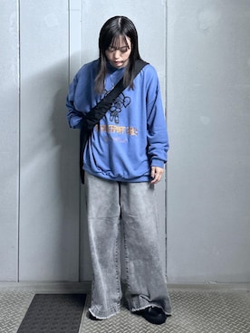 「JUNRED（ジュンレッド）のアイテム（スウェット）」を使った、KONOMIさん（レディース・158cm）の夏コーディネート