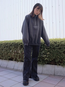 「JUNRED（ジュンレッド）のアイテム（スウェット）」を使った、KONOMIさん（レディース・158cm）の秋コーディネート