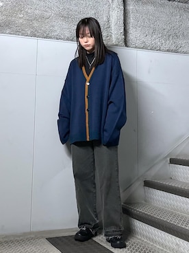 「re_k by JUNRED（レクバイジュンレッド）のアイテム（カーディガン/ボレロ）」を使った、KONOMIさん（レディース・158cm）の春コーディネート