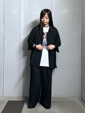 「JUNRED（ジュンレッド）のアイテム（スラックス）」を使った、KONOMIさん（レディース・158cm）の夏コーディネート