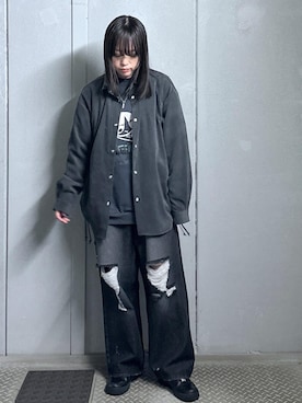 「JUNRED（ジュンレッド）のアイテム（スウェット）」を使った、KONOMIさん（レディース・158cm）の冬コーディネート