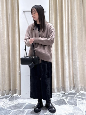 「アイテム（カーディガン/ボレロ）」を使った、KONOMIさん（レディース・158cm・30代）の冬コーディネート