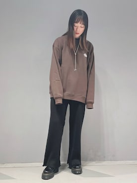 「JUNRED（ジュンレッド）のアイテム（スウェット）」を使った、KONOMIさん（レディース・158cm）の冬コーディネート