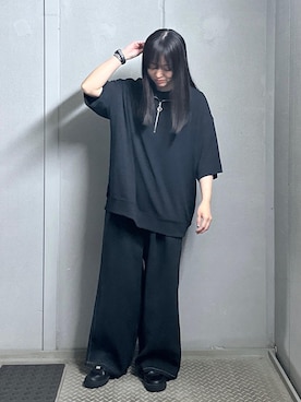 「JUNRED（ジュンレッド）のアイテム（スラックス）」を使った、KONOMIさん（レディース・158cm）の春コーディネート