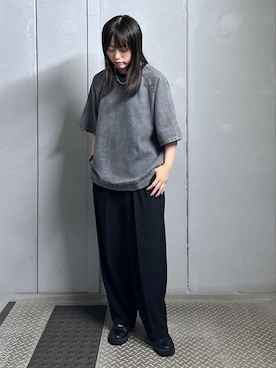 「JUNRED（ジュンレッド）のアイテム（スラックス）」を使った、KONOMIさん（レディース・158cm）の夏コーディネート