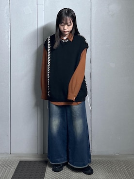 「JUNRED（ジュンレッド）のアイテム」を使った、KONOMIさん（レディース・158cm）の夏コーディネート