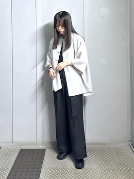 「JUNRED（ジュンレッド）のアイテム（スラックス）」を使った、KONOMIさん（レディース・158cm）の春コーディネート