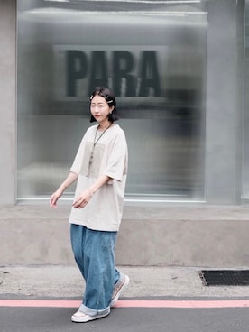 「KAPITAL」｜「アイテム（アクセサリー）」を使った、Tinnieさん（レディース・158cm）の春コーディネート