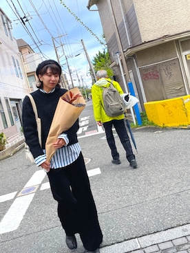 「B.C STOCK（ベーセーストック）のアイテム（帽子）」を使った、よしまるさん（レディース・160cm）の秋コーディネート