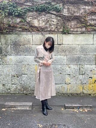 Ameri（アメリ）の「4WAY SHEER DOCKING TRENCH（トレンチコート