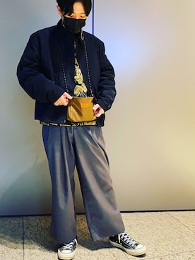 「Y-3（ワイスリー）のアイテム（その他アウター）」を使った、ぽっぽさん（メンズ・171cm）の冬コーディネート