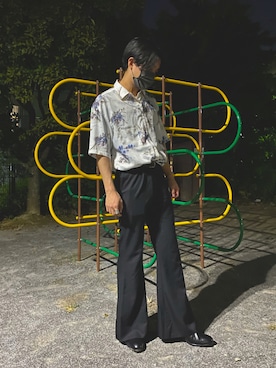 「F（エフ）（エフ）のアイテム（スラックス）」を使った、ぽっぽさん（メンズ・171cm）の秋コーディネート