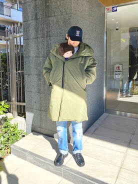 「petit main（プティマイン）のアイテム（帽子）」を使った、nobutoYAさん（メンズ・172cm）の冬コーディネート