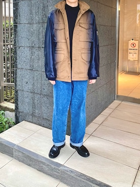 「TAAKK（ターク）のアイテム（ジャケット/アウター）」を使った、nobutoYAさん（メンズ・172cm）の冬コーディネート