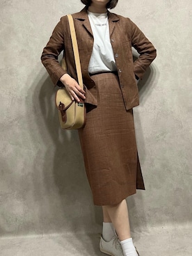 「はじめましてコーデ」｜「アイテム（セットアップ）」を使った、nanaさん（レディース・160cm）の春コーディネート