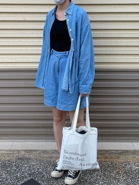 「MEIER.Q（マイヤーキュー）のアイテム（ジャケット/アウター）」を使った、just an outfit diaryさん（レディース・168cm）の夏コーディネート