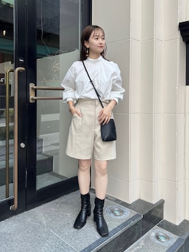 「スクエアトゥ」｜N a n a m iさん（レディース・156cm）の秋コーディネート