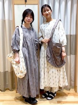 「ネコ」｜「アイテム（ワンピース/ドレス）」を使った、まおさん（レディース・163cm）の春コーディネート