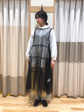「春服」｜「アイテム（チュニック）」を使った、まおさん（レディース・163cm）の冬コーディネート