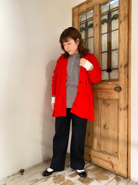 「マリン」｜「アイテム（バレエシューズ）」を使った、mizukiさん（レディース・157cm）の冬コーディネート