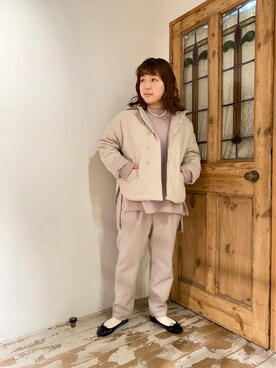 「リバーシブル」｜「アイテム（バレエシューズ）」を使った、mizukiさん（レディース・157cm）の冬コーディネート