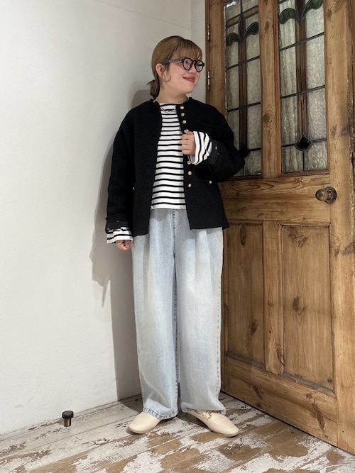 セール】アソート ツイードノーカラージャケット（ノーカラー