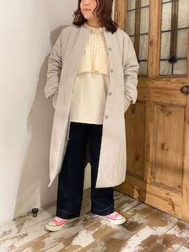 「PUAL CE CIN（ピュアルセシン）のアイテム（アンサンブル）」を使った、mizukiさん（レディース・157cm）の秋コーディネート