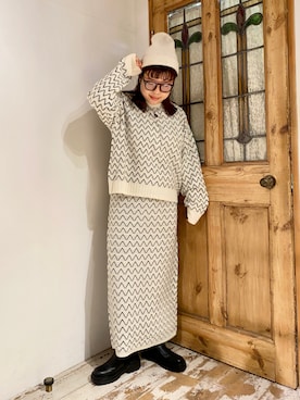 「ニットアップ」｜「アイテム（帽子）」を使った、mizukiさん（レディース・157cm）の秋コーディネート