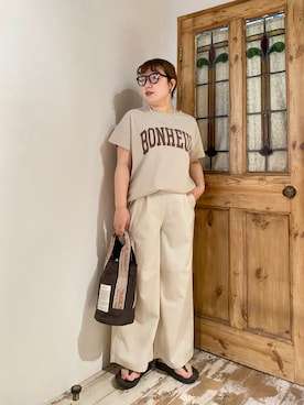 「シアタープロダクツ(THEATRE PRODUCTS)」｜「アイテム（パンツ）」を使った、mizukiさん（レディース・157cm）の夏コーディネート