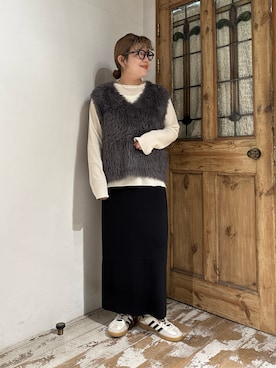 「アイテム（メガネ）」を使った、mizukiさん（レディース・157cm）の秋コーディネート