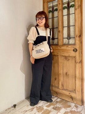 「シアタープロダクツ(THEATRE PRODUCTS)」｜「アイテム（オールインワン・サロペット）」を使った、mizukiさん（レディース・157cm）の夏コーディネート