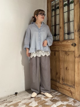 「PUAL CE CIN（ピュアルセシン）のアイテム（パンツ）」を使った、mizukiさん（レディース・157cm）の春コーディネート