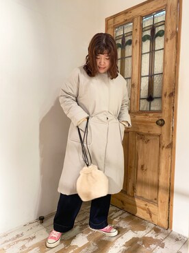 「ナチュラル」｜「アイテム（モッズコート）」を使った、mizukiさん（レディース・157cm）の秋コーディネート