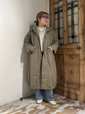 「アイテム（モッズコート）」を使った、mizukiさん（レディース・157cm）の秋コーディネート
