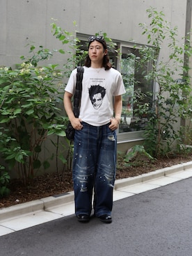 「soerte（ソエルテ）のアイテム（Tシャツ/カットソー）」を使った、KEIGOさん（メンズ・178cm）の夏コーディネート