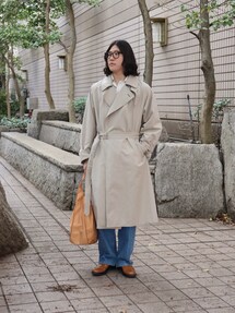 blurhms/ブラームス】Gabardine Double Belt Trench Coat
