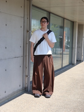 「soerte（ソエルテ）のアイテム（Tシャツ/カットソー）」を使った、KEIGOさん（メンズ・178cm）の夏コーディネート