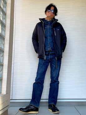 「RED WING（レッドウィング）のアイテム」を使った、AGさん（メンズ・175cm）の冬コーディネート