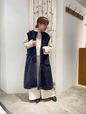「ロングベスト」｜「アイテム（その他アウター）」を使った、shooojiさん（レディース・150cm）の秋コーディネート