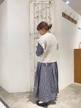 「袖フリル」｜「アイテム（ワンピース/ドレス）」を使った、shooojiさん（レディース・150cm）の秋コーディネート